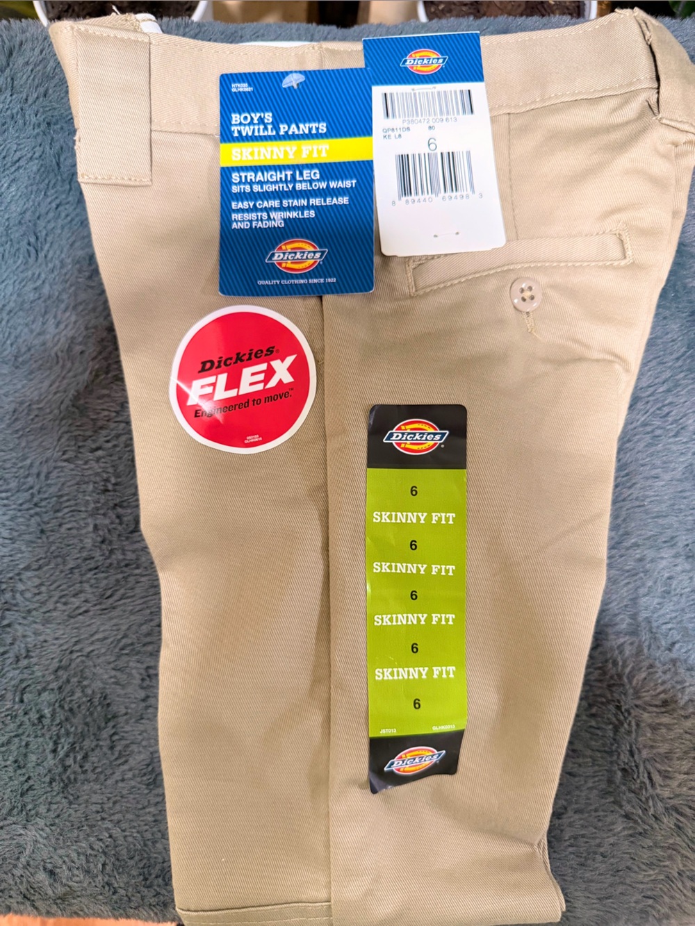 Dickies Boys Khaki Skinny Fit Twill Pants